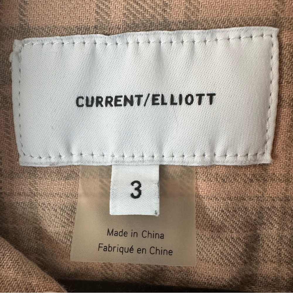 Current / Elliott Size 3 The Mell Shirt Painter Plaid Long Sleeve Large Brown L - Picture 6 of 12